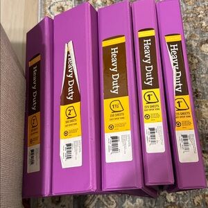 Purple Binders bundle of 4 Office Depot 1" 1.5" heavy duty